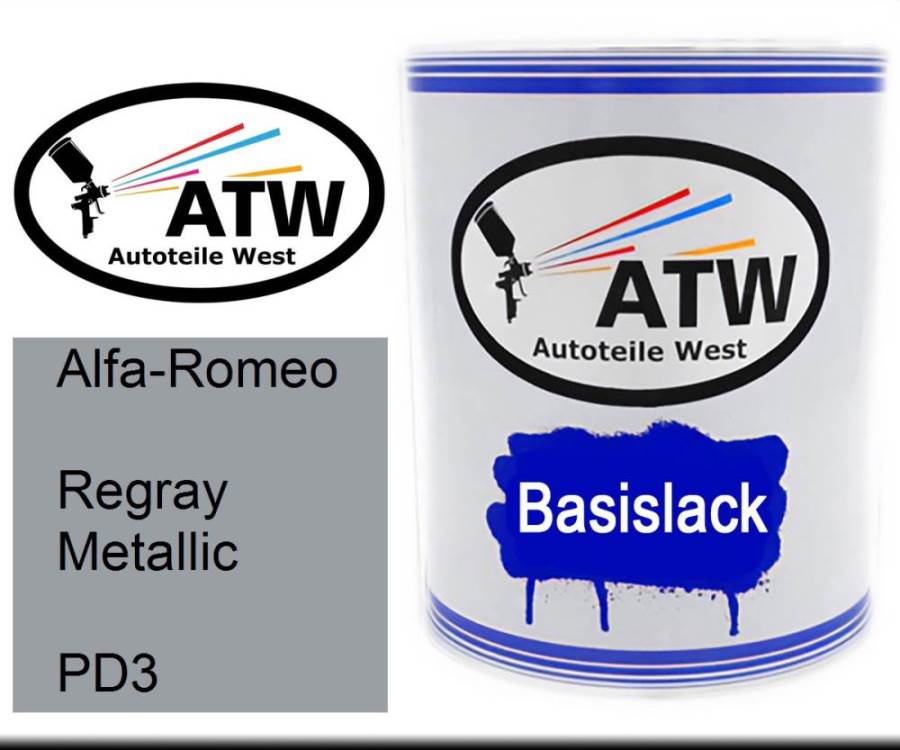 Alfa-Romeo, Regray Metallic, PD3: 1L Lackdose, von ATW Autoteile West.